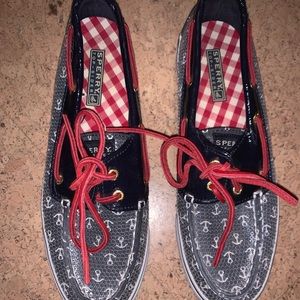 Sperry Tod Sider Boat Shoe Nautucal Patriotic 8